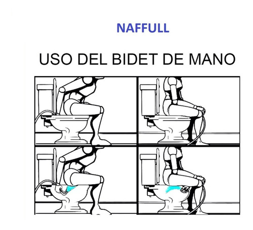 Bidet Externo Fría Y Caliente Para Pared, Duchador Con Gatillo Estilo Brasilero Europeo, Naffull Vertical O Horizontal