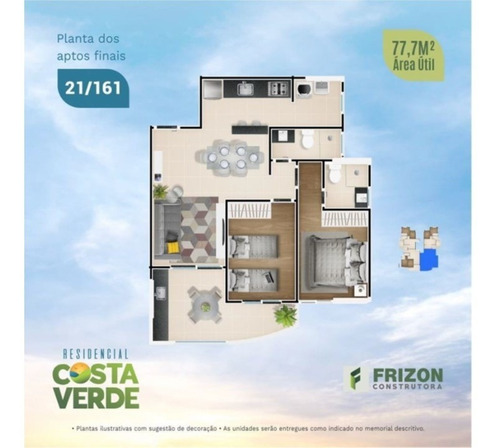 Imagem 10 de 13 de Apto Costa Verde 2 Quartos,1 Suíte, 1 Vaga De Garagem 864