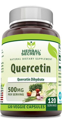  Herbal Secrets Quercetin Quercetina 500mg 120 Cápsulas