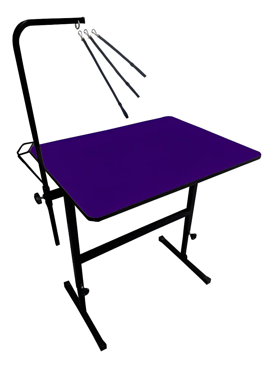 Mesa De Tosa Petshop Banho E Tosa Regulável Cor Roxo