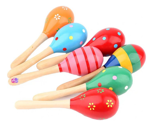 Maraca De Madera Instrumento Infantil Didáctico Estimulación