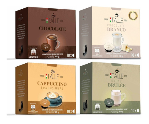 Capsulas Dolce Gusto Chocolate Cappuccino Cafe Italle 80 Und