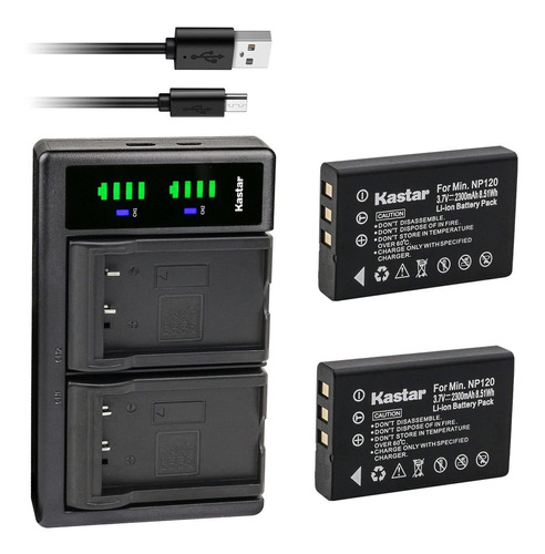 2 Bateria Np-120 Cargador Usb Ltd2 Repuesto Para Zohulu