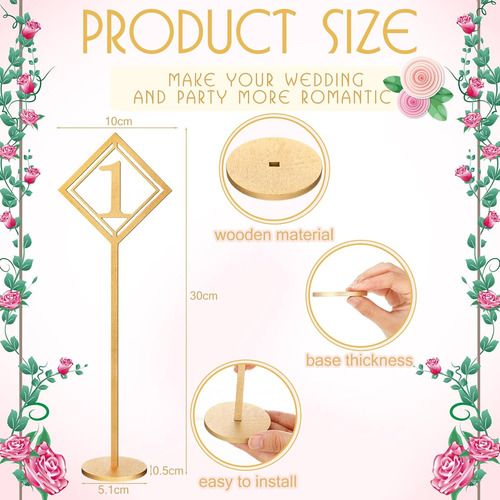 30 Números De Mesa De Madera Para Recepción De Boda, Números