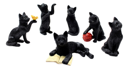 Adorno Luminoso De Gato Negro En Miniatura Con Forma De Gato