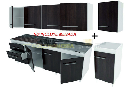 Combo Cocina 2.00 M Bajo Mesada + Alacena En Modulos Colores