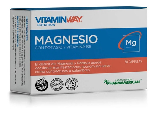 Pack X 6 Magnesio + Potasio Vitamin Way X30 Capsulas