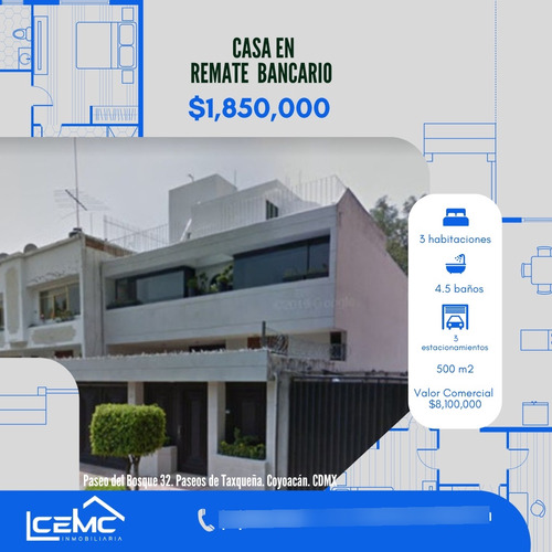 Casa En Venta En Remate Bancario En Paseos De Taxqueña, Coyoacan