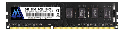 Memoria Ram Gamer Color Negro 8gb 1x8gb Monkle Ddr3l-1600u