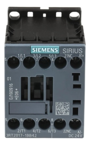 3rt2017-1bb42 Contator Siemens 5,5kw-400v 1nc S00 Bob 24vdc