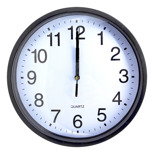 Reloj De Pared 25cm Simil Madera Analogico Numeros Grandes