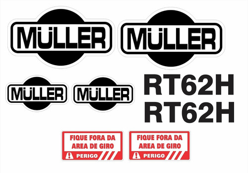 Adesivos Rolo Compactador Müller Rt62h Rt 62h Ca-03719 Mq Cor