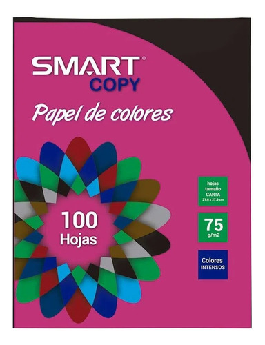 Papel Bond  Carta Colores Intensos Con 100 Hojas Smart Copy