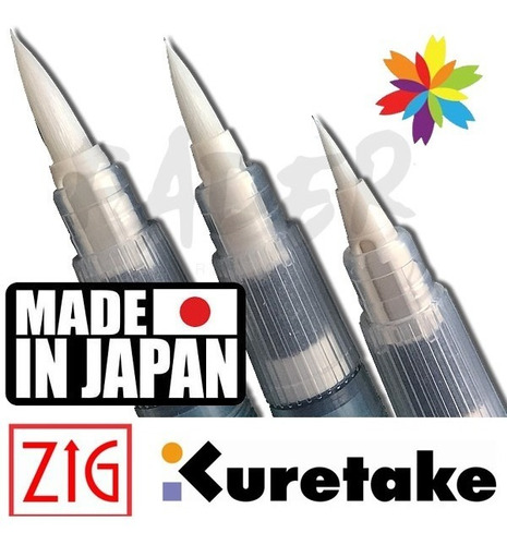 Imagen 1 de 3 de Combo X3 Waterbrush Pincel Kuretake S+m+l Japon