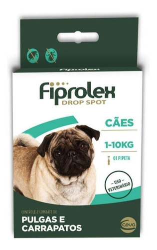 Pipeta antiparasitário para pulga Ceva Fiprolex Drop Spot para cão hasta 10kg