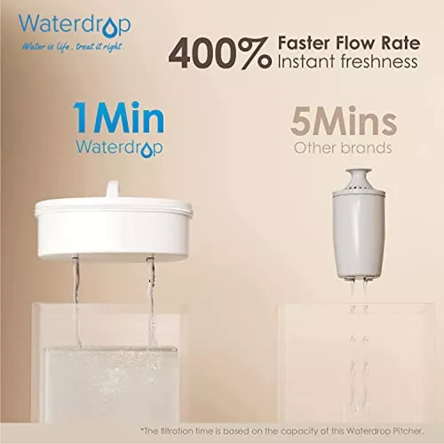 Waterdrop - Jarra con filtro de agua para 10 tazas, incluye 1 filtro