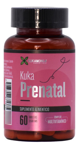 Kuka Prenatal Multivitamínico + Acido Fólico 60 Tabs1500 Mg Sabor Sin Sabor
