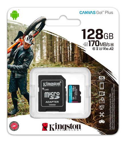 Memoria Micro Sd 128 Gb 170 Mbps 4k Kingston Go Plus