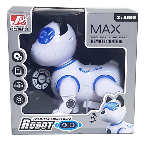 Robot Max Perro Bailarin Multi Funcion Radio Control 55907 Color Blanco