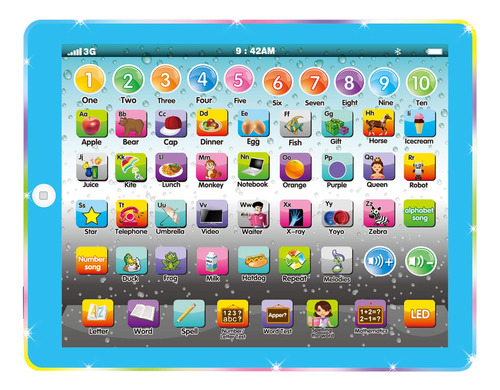 Kids Tablet Learning Pad Toddler Tablet With Abc Word Song M