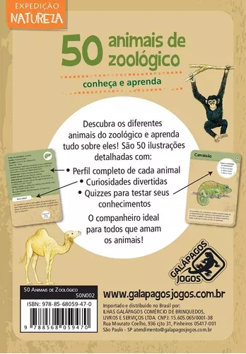 Jogo De Cartas Educativo 50 Bichos E Animais De Estimação - Galápagos Jogos  - Jogos de Cartas - Magazine Luiza