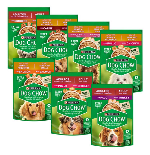 50 Sobres Dog Chow Adulto | Sabores Surtidos