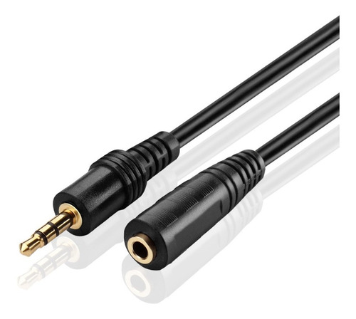 Imagen 1 de 7 de Cable Adaptador Mini Plug 3.5 Mm Macho A Hembra 1,5 Metros.