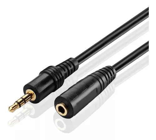 Cable Adaptador Mini Plug 3.5 Mm Macho A Hembra 1,5 Metros.