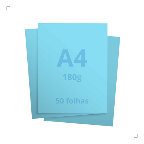 Papel Opaline Offset Liso Diplomata A4 180g Colorido 50 Fls Cor Azul
