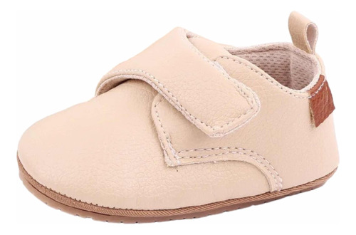 Zapato Cuero Bebé Niño Velcro Y Zuela Antideslizante 