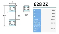 Imagen 1 del producto Rodamiento 628 Zz Jtekt 8x24x8 Milimetros Japones