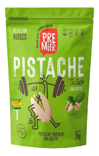 Pistache Tostado Premier Botana 1kg Con Paleta De