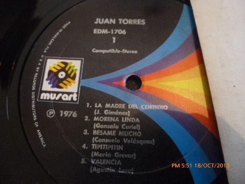 Vinilo Lp De Juan Torres Para Esos Momentos (xx44 (Usado)
