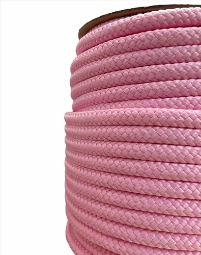 Soga Polipropileno Trenzada 10mm X 100 Metros Rosa Bebe
