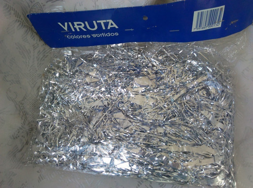 Viruta Para Decoración Plata Metalizada Paquete 120 Gr Aprox