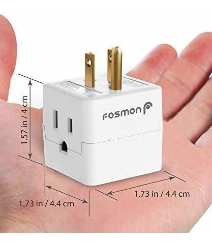 Adaptador 3 Llave Fosmon Mini Conector Portatil Viaje Ac