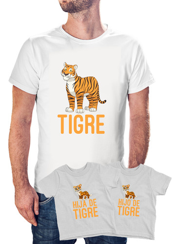 Remera Día Del Padre  Hijo/hija De Tigre X3 Unidades