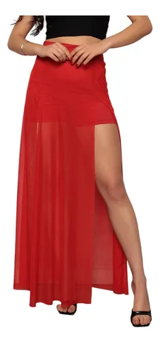 Short saia transparente sales
