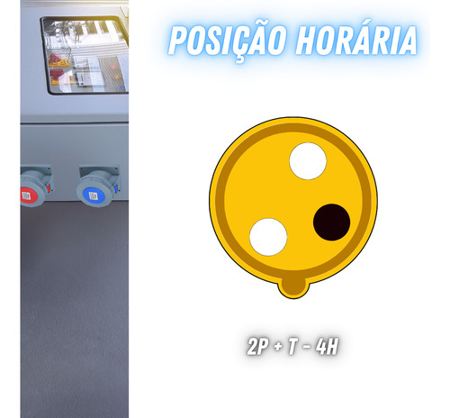 Tomada Ind. Embutir 32a 2p+t 4h 110v Ip44 Elgin - Amarelo