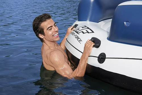 Inflable Acuático Para 4 Personas Flotador Con Potavasos