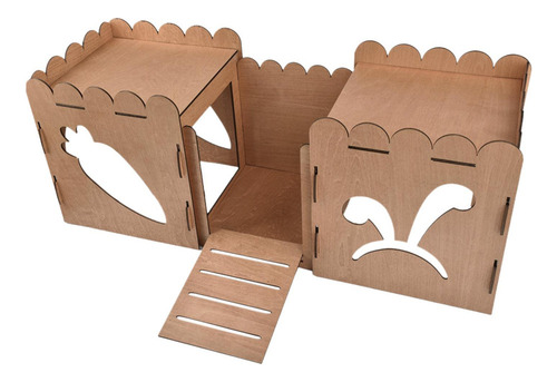 Castillo De Madera De Gran Tamaño Para Conejos, Conejera