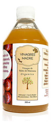 Vinagre De Sidra Con La Madre Medicina Ancestral 500ml 