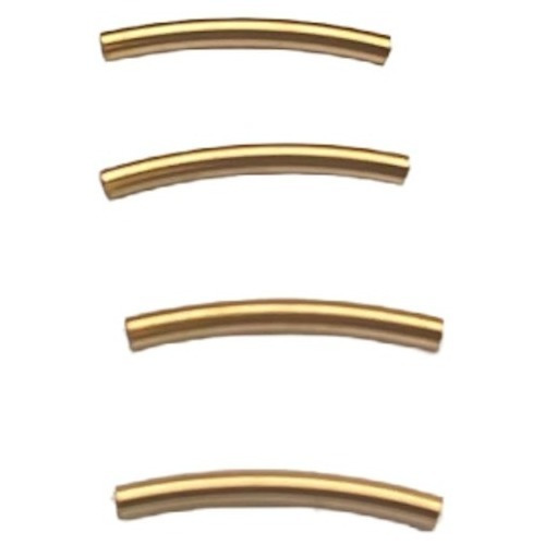 Tubo Liso En Chapa De Oro 14k 1.5cm Pulseras Bisutería 10 Gr