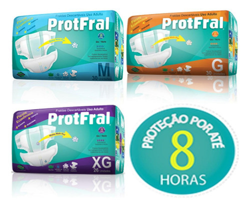 Fralda Geriátrica Classic C/30 Protfral Dia/noite M, G, Xg Tamanho XG