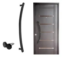 Comprar Manijón Negro Puerta Barral Curvo 38mm X 1000mm Acero Inox