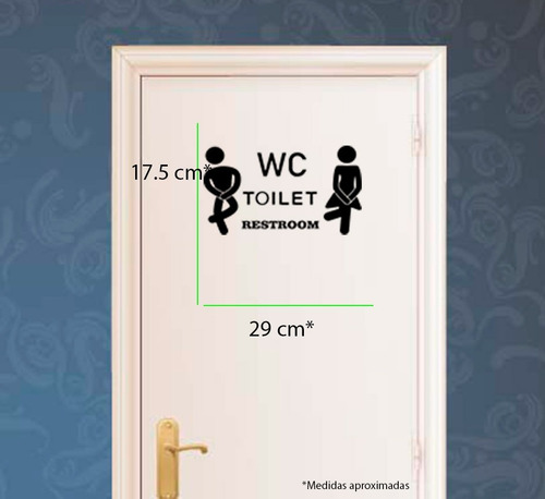 Vinil Decorativo Puerta Baño Diseño 5