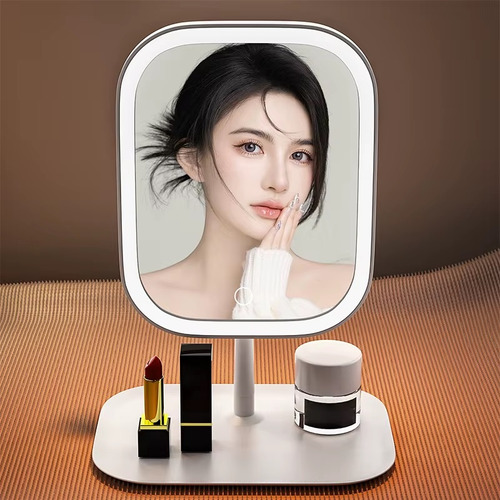 Espejo De Tocador Maquillaje Con Luz Led Rectangular