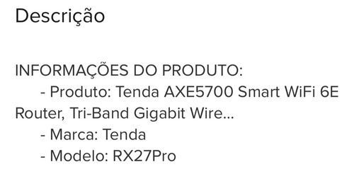 Tenda Ax5700 Wi-fi 6e