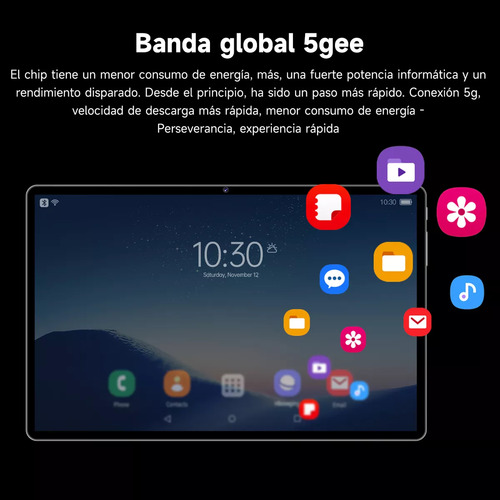 Tablet Android 13 S9 512GB + 12GB RAM con Teclado Color Nude