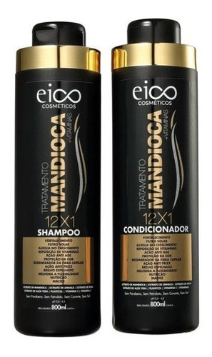 Kit Eico Mandioca Shampoo 800ml + Condicionador 800ml